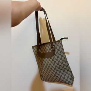 Gucci Beige and Brown Monogram Shoulder Bag